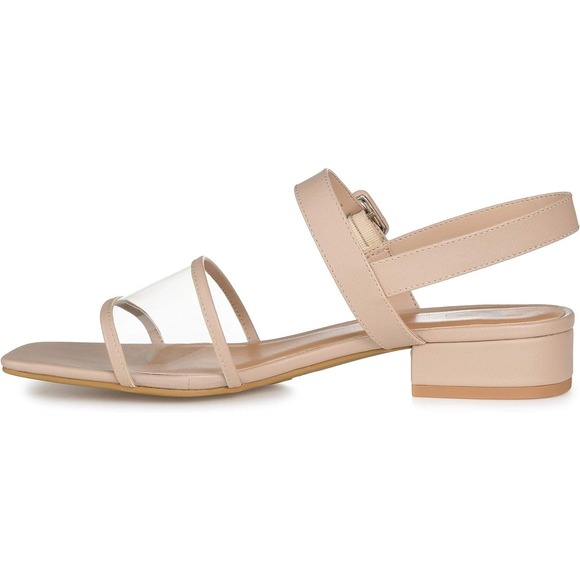 Journee Collection Women's Dorothy Pump Sling Back Sandal Beige Size 11 - Picture 2 of 12